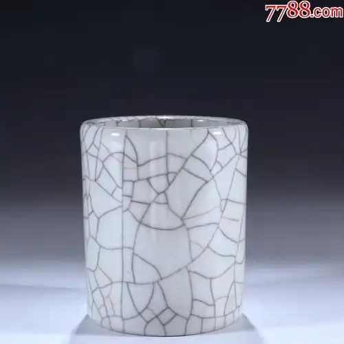 旧藏哥釉开片纹笔筒
