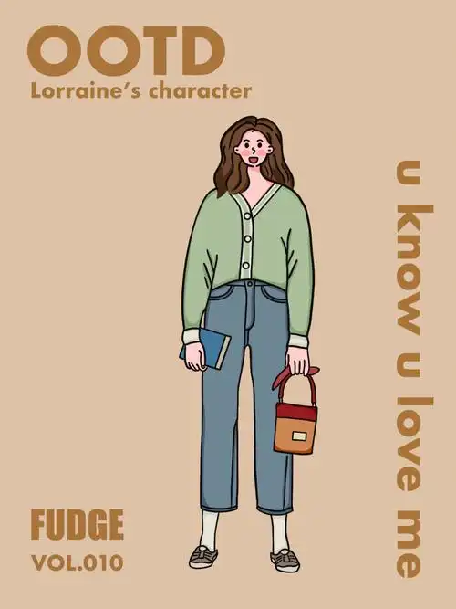 插画ootd手绘人物穿搭杂志女孩10