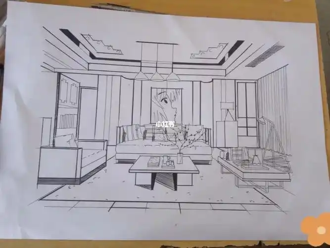 一点透视的客厅