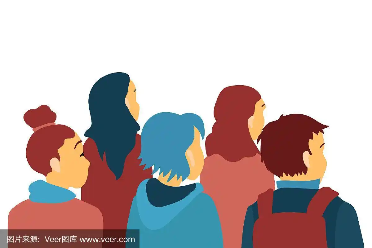 一群人,观后感,看或听一场表演,一场会议.矢量图
