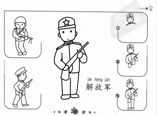 人物cdr小红军战士简笔画红军背影拿着枪的士兵简笔画解放军战士拿枪