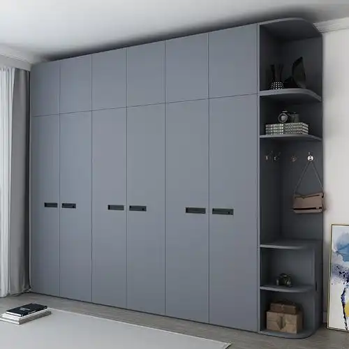 26米高灰色衣柜到顶现代简约柜子收纳新款468门组合轻奢大衣柜