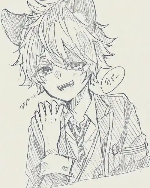 男生为主的动漫线稿 不难 寒假画画吧 作者sushi_chisa