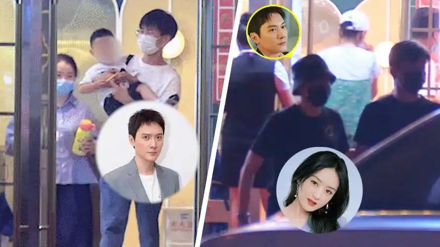 赵丽颖冯绍峰再传复合男方带娃聚餐被拍一家三口疑在横店团聚