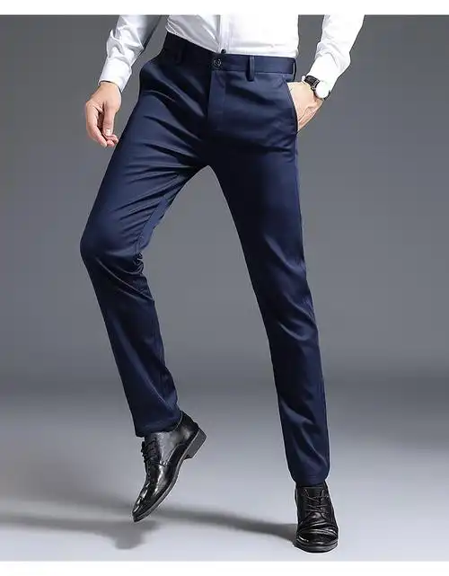商务休闲职业正装裤子天丝抗皱免烫休闲西装裤子男装atql6911黑色29