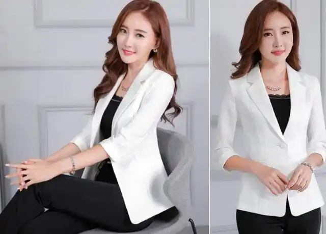 伊能静,杨颖示范:白色小西装如何搭配裤子,裙子更好看