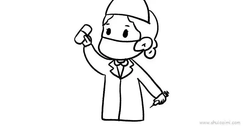 护士儿童画怎么画护士简笔画图片
