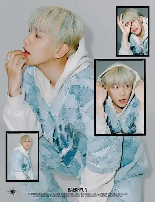 边伯贤蓝金挑染预告照##边伯贤蓝金挑染