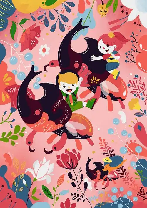 带你玩转不同配色插画,视觉效果插画图