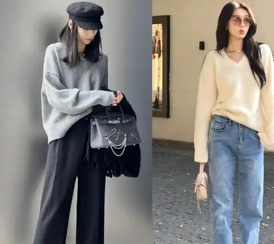 秋冬阔腿裤又火了搭配这5件上衣才好看简单气质有高级感