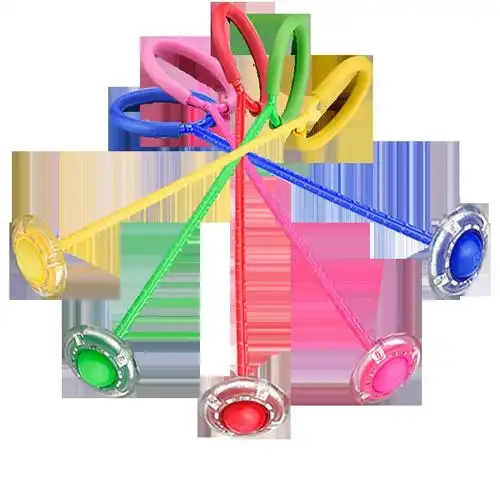 脚上溜溜球套脚大人玩甩圈脚踢健身球脚球脚套光环露腿室