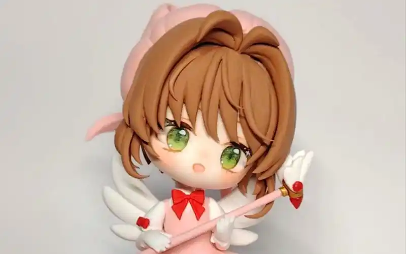 自制粘土手办-百变小樱q版手办.超轻粘土diy手工手办制作