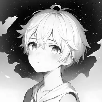 日系ins风漫画头像黑白男84张_男生动漫头像_头像屋