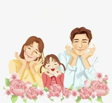一家三口卡通头像超萌 儿子