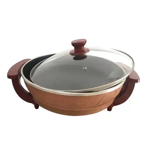 傻厨直销多功能插电热锅家用电煎锅韩式烤肉平底锅不粘锅电铛生煎