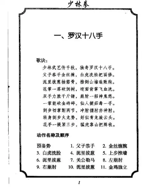 罗汉十八手(少林传统武术普及教材第3册-少林拳(徐勤燕))ppt