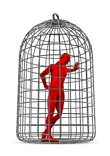 囚徒,男像,受困,鸟笼_高清图片_全景视觉