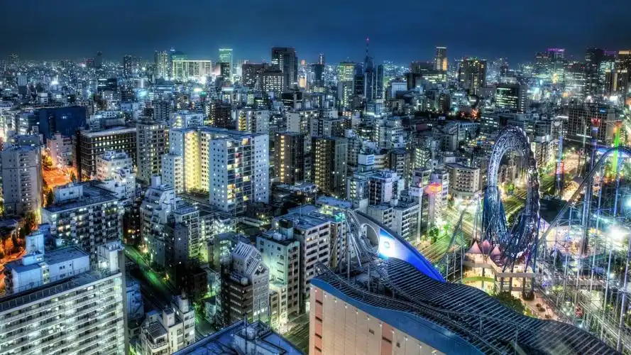 日本城市夜景,房屋,建筑物,灯,交通 壁纸 - 1920x1080 全高清