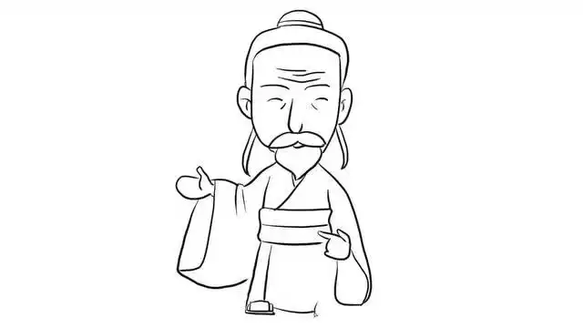 古代老爷爷儿童亲子简笔画 宝宝轻松学画画