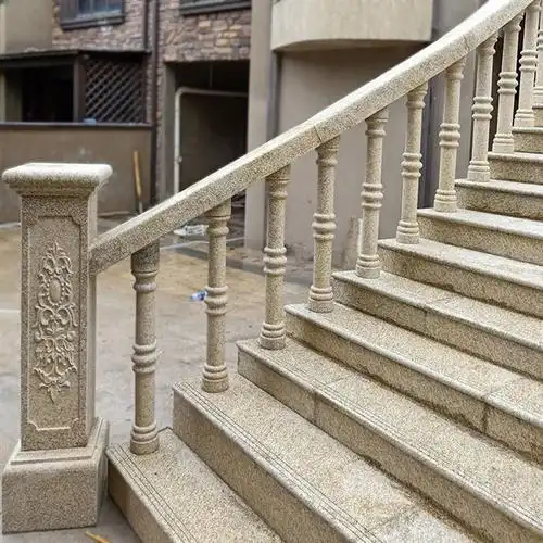 别墅圆柱围栏石材栏杆石头柱子大理石楼梯扶手花岗岩护栏阳台户外