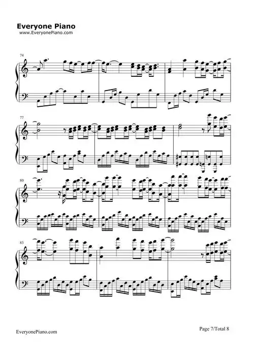 可惜没如果-林俊杰五线谱预览7-钢琴谱文件(五线谱,双手简谱,数字谱