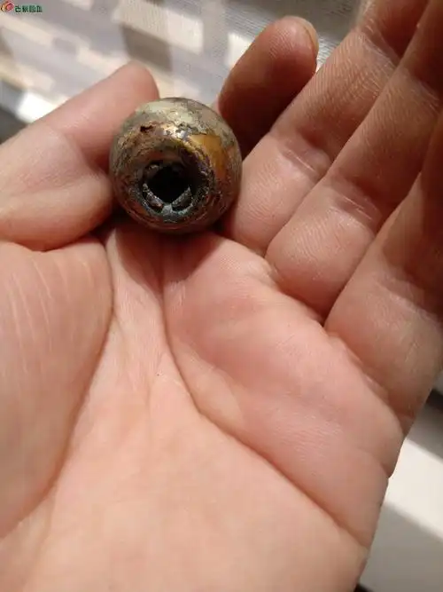 03清代老铜鎏金官帽顶珠一个