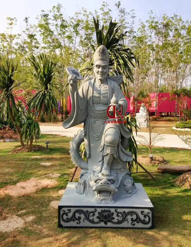 济公降龙石雕济公图片罗汉人物雕塑摆件