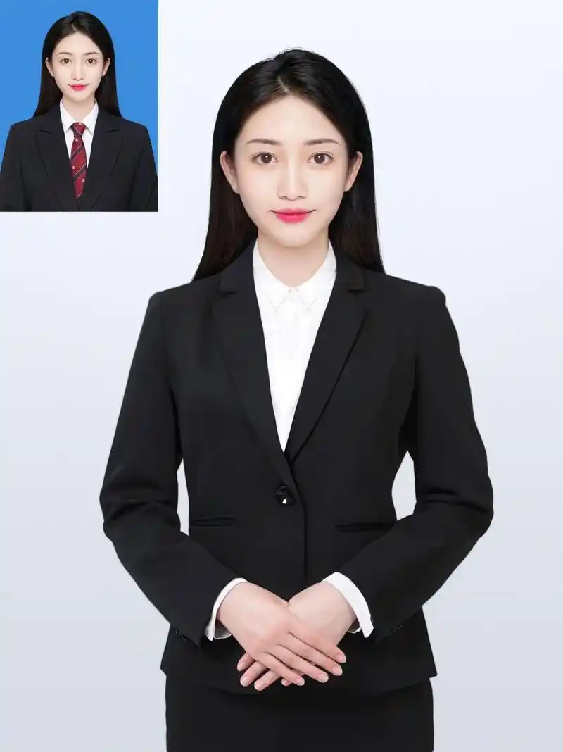 职场半身职业照标配正装照ps合成