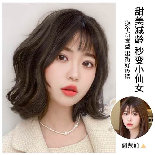 假发女短发2021年时尚新款卷发羊毛卷仿真真发全头头套整顶假发套
