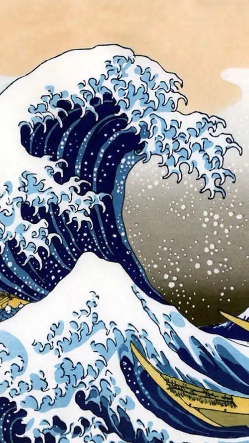 海浪 浮世绘 高清壁纸 iphone壁纸 /欣勾勾