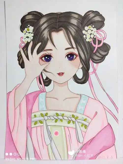马克笔手绘临摹古风人物