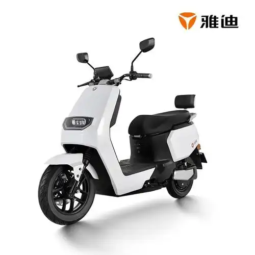 雅迪电动车莱昂时尚代步车男女通勤60v32a成人轻便升级轻摩版丝绸白