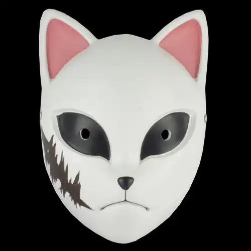 万圣节日本动漫竹苑鬼灭之刃炭治郎锖兔真菰蝴蝶狐狸树脂面具礼品