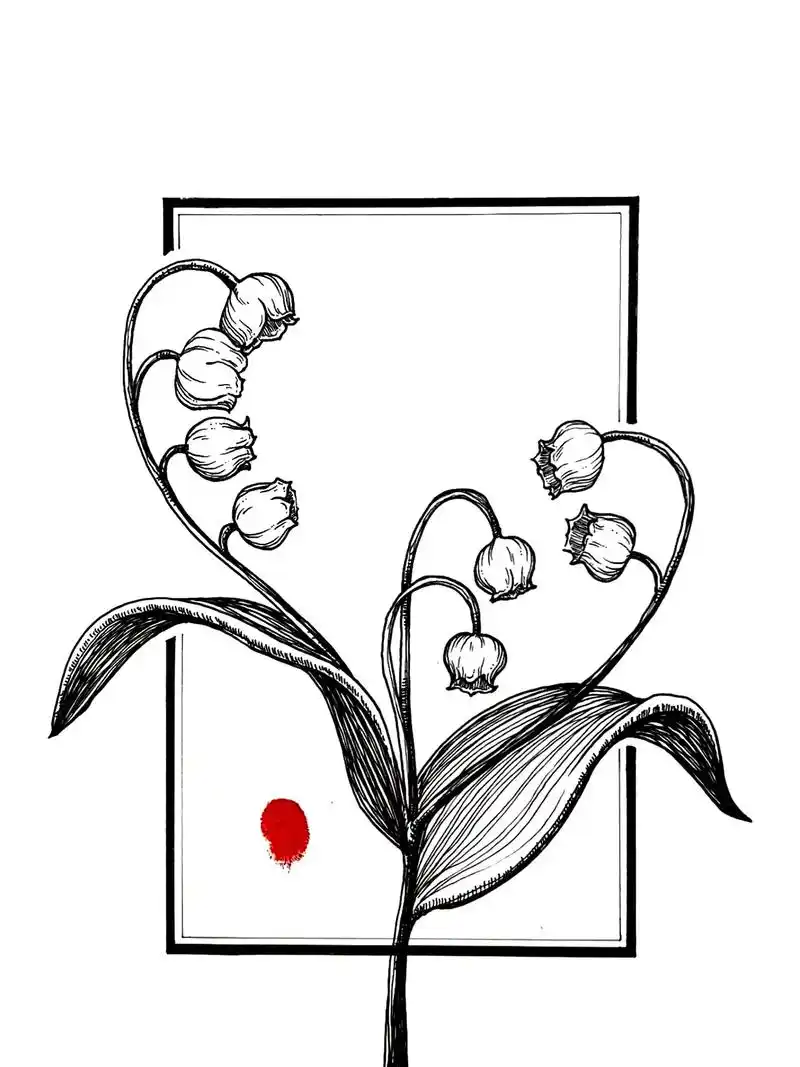 铃兰花手绘绘画步骤教程图,是不是很简单就画好啦.#绘画 #插 - 抖音