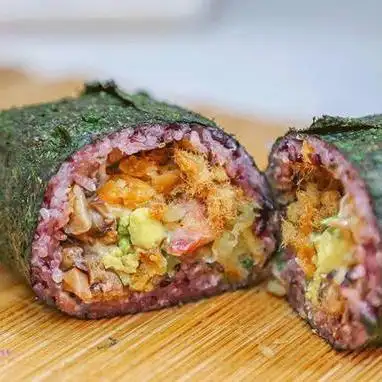 2个网红饭团台湾风味紫米蟹棒肉松海苔饭团