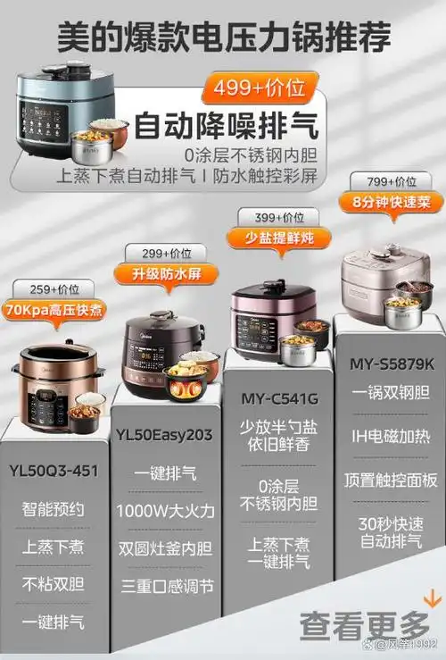 厨房电压力锅推荐,美的my-c552n浓香系列智能家用5l电压力锅测评