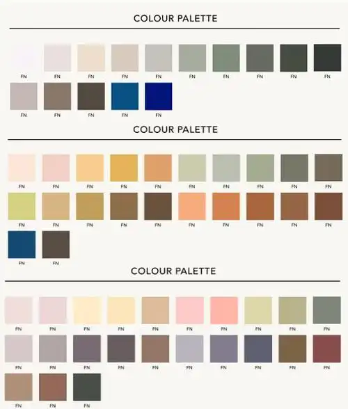 基本每一张色卡的百搭色都是各种大地色系,灰色系,深棕深蓝.