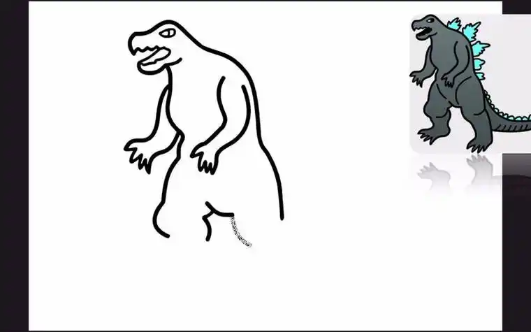 老哥斯拉简笔画