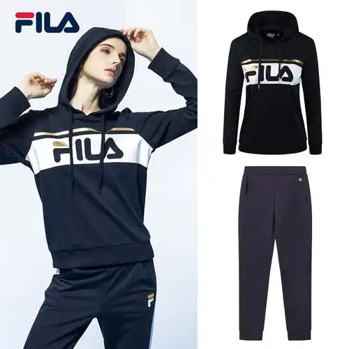 休闲运动服套装女_fila斐乐女套装2018秋季新款休闲运动时尚潮流运动