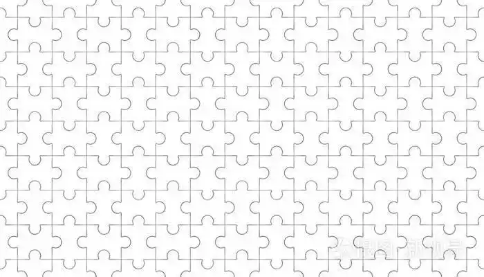 照片 白色拼图块无缝图案纹理在白色背景上. 三维抽象插图.jpg