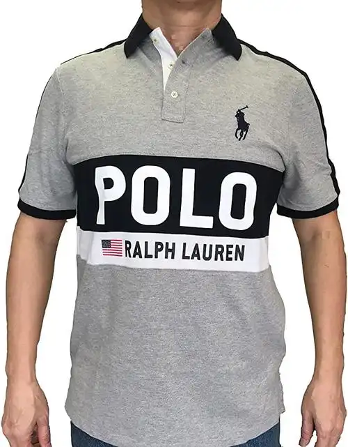 polo ralph lauren 保罗拉夫劳伦男式经典修身标志大马polo衫, 灰色多