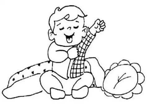 起床简笔画起床简笔画男孩