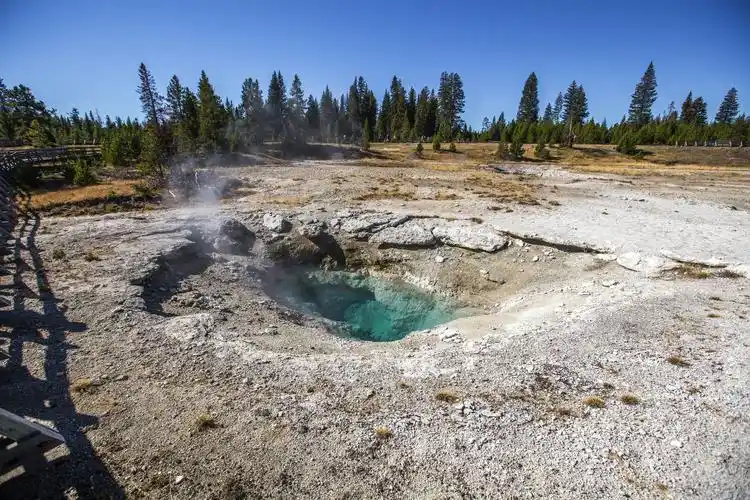 这个泉眼是个天然的煮鱼锅,以前一直流行着从冷湖里钓鱼再钩鱼放进