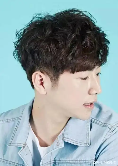 这种烫发适合发量少,发质比较柔软的男生.