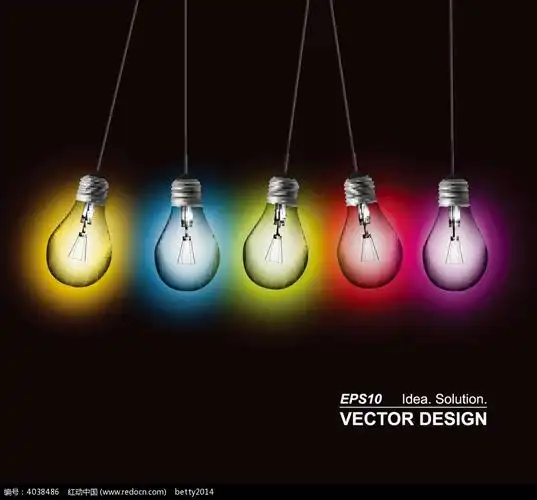 挂着的发彩色光的灯泡