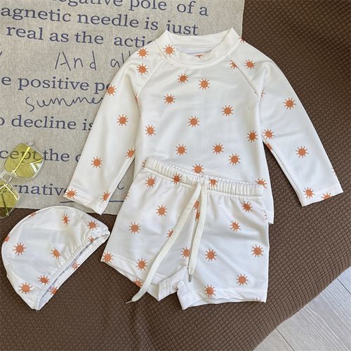 男童宝宝分体式游泳泳衣长袖小太阳儿童夏季新款防晒童装泳衣