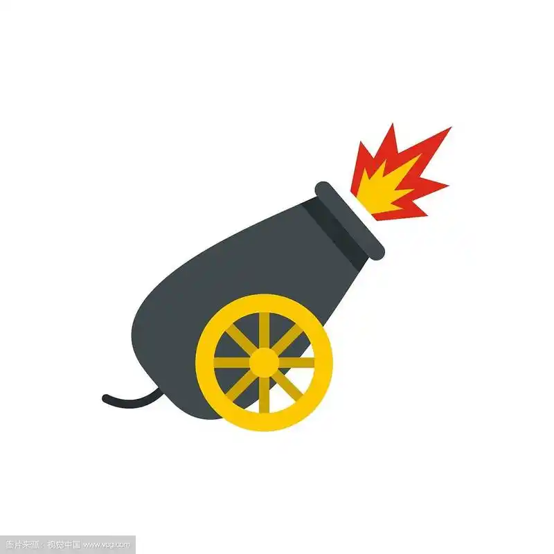 大炮在马戏团图标扁平化风格