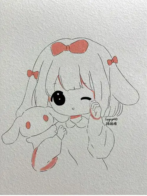 动漫头像线条排线简笔画临摹素材手帐素