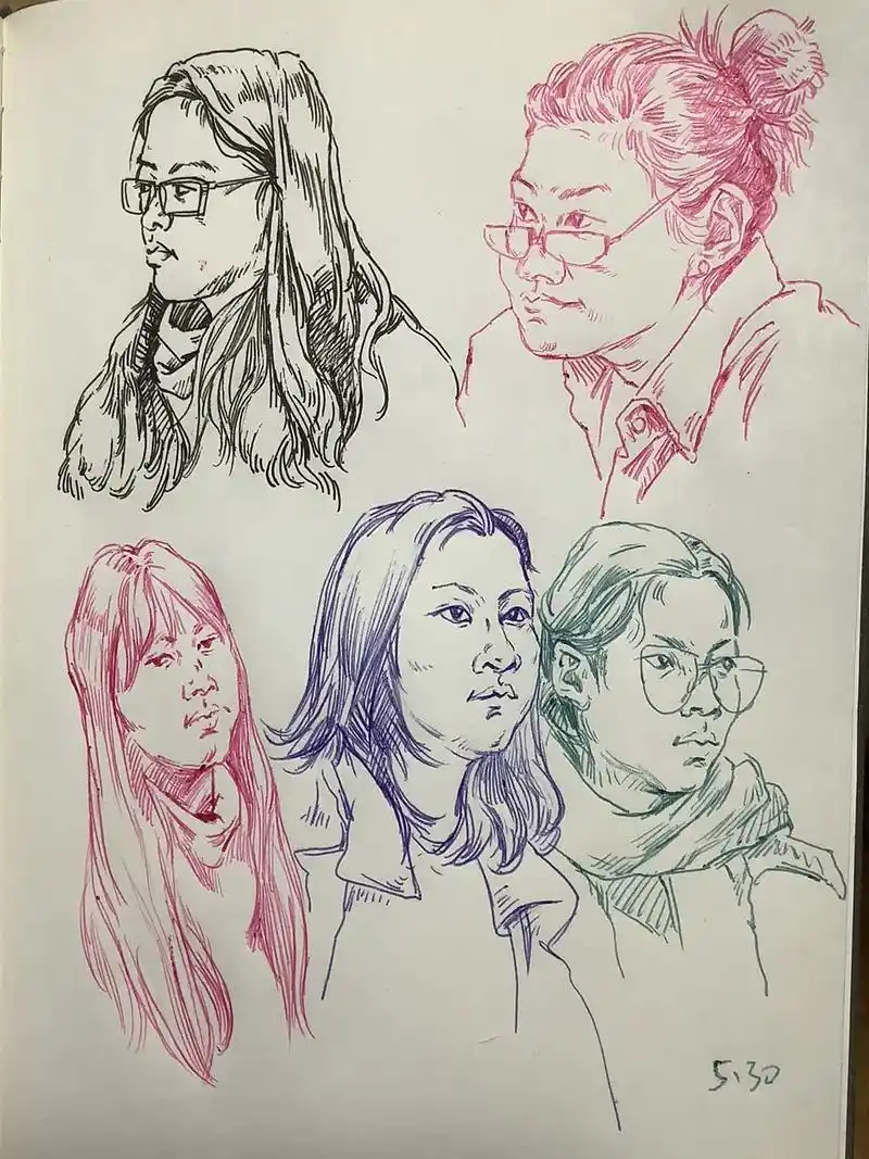 每日一画 #人物肖像 #速写 #人物 - 抖音