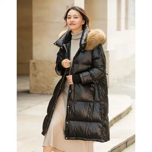 坦博尔真毛领羽绒服女2019时尚反季特卖韩版面包服女冬装外套